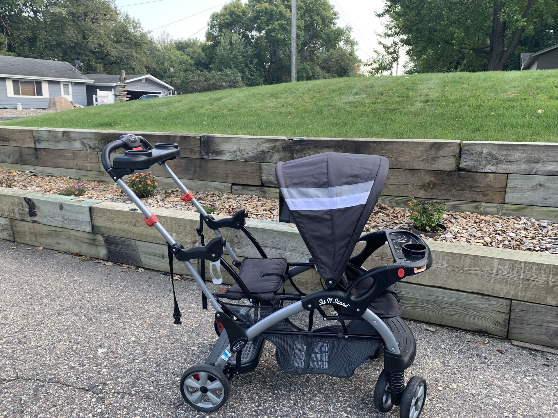 Sit n stand double stroller