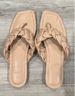 Nude Braided Flat Sandals – Women’s