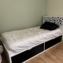 Twin Bed With Storage And Headboard