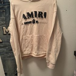 Amiri Pink Cropped Hoodie
