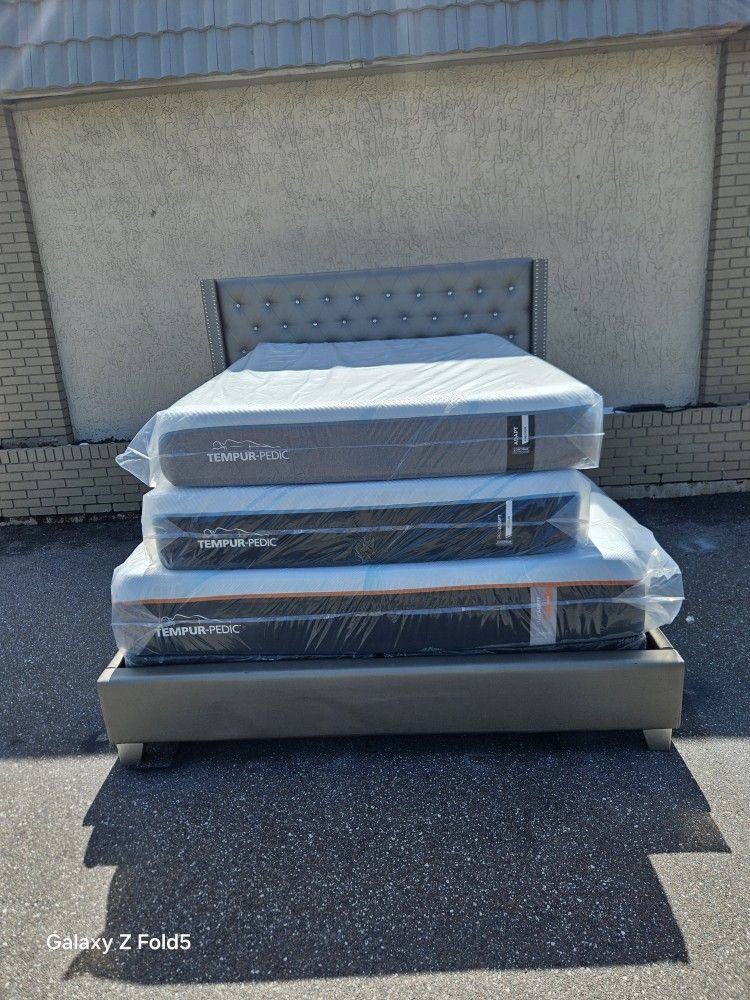 Brand New Queen Size Tempur-pedic Adapt (Meduim)mattress And Box Spring In Plastic