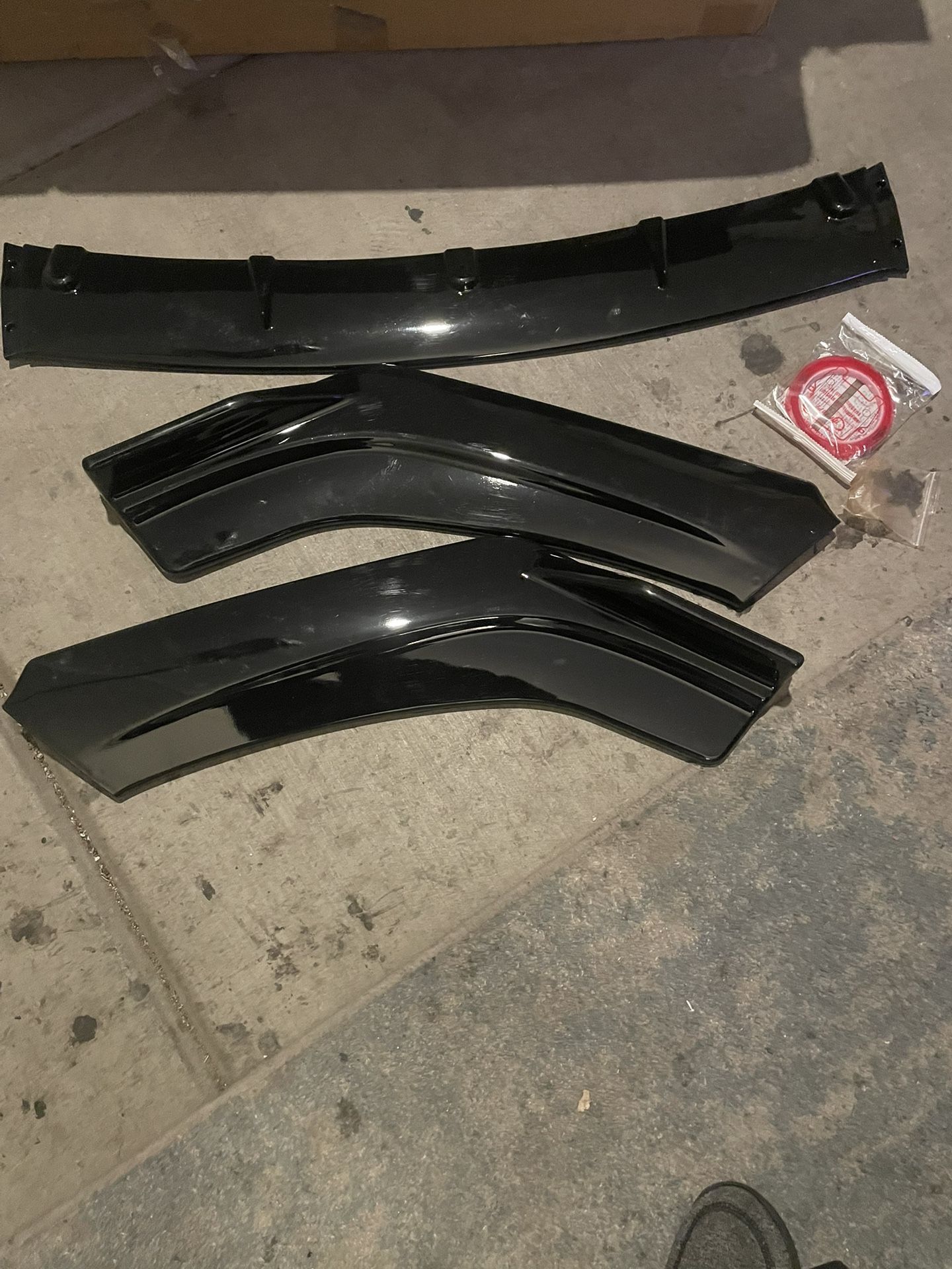 3Pcs Car Front Bumper Spoiler Splitter Lip Diffuser Bumper Racing Lips Cover Trim Body Kit Compatible with Civic Sedan 4Dr 2016-2019(Matte Black)