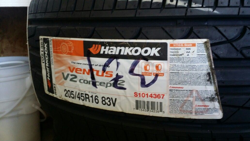 205/45 R16 hankook tires for miata/toyota/honda