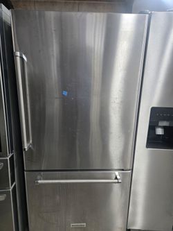 Kitchen aid stainless steel fridge bottom freezer refrigerator w33