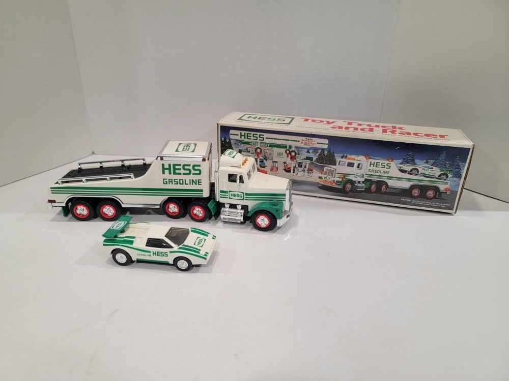 1991 Hess Toy Truck & Racer Car ~ Transporters, Friction Racer ~ Lights Work