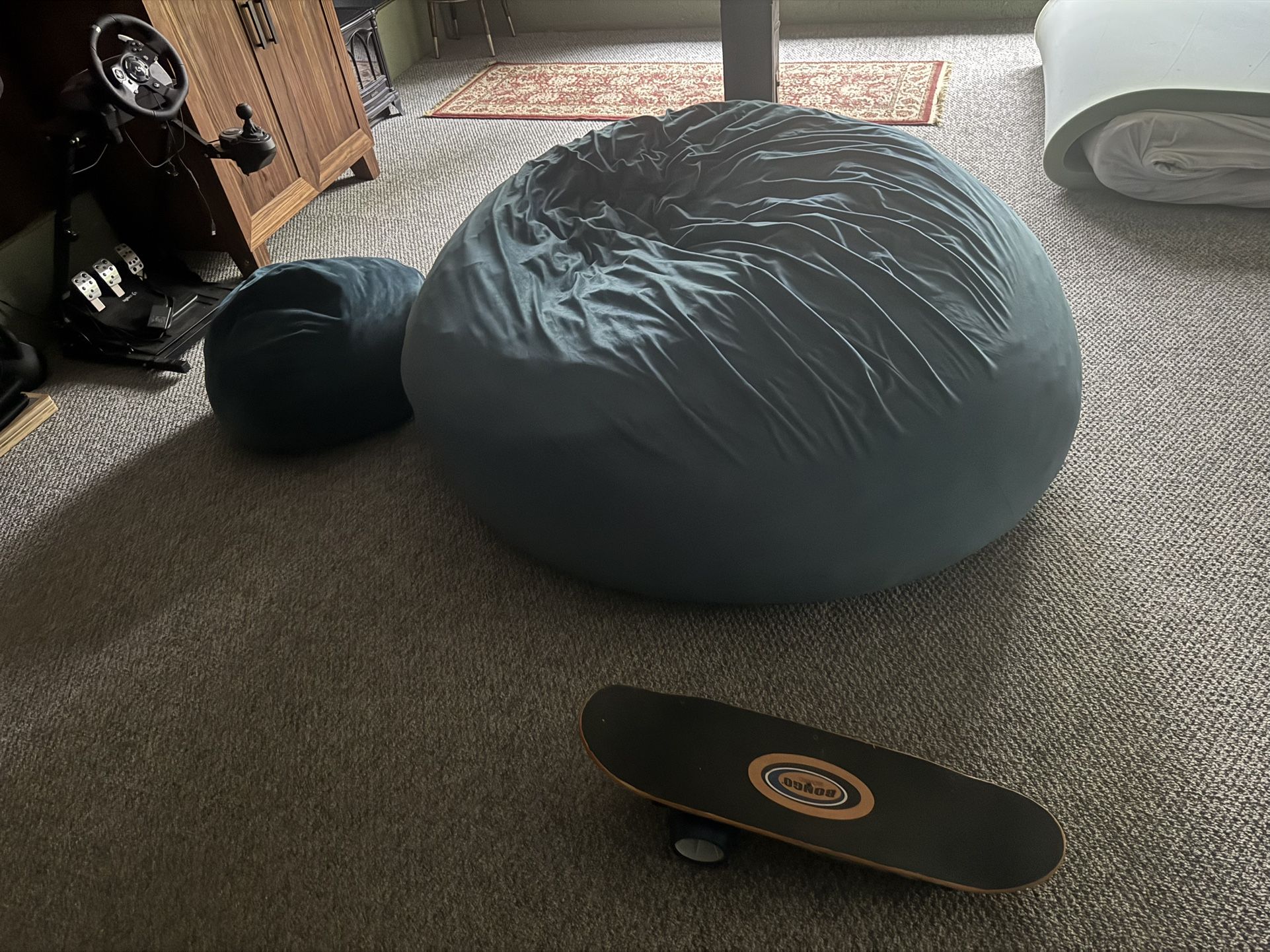Large Bean Bag And Foot Stop (5 Or 6 Foot Around)