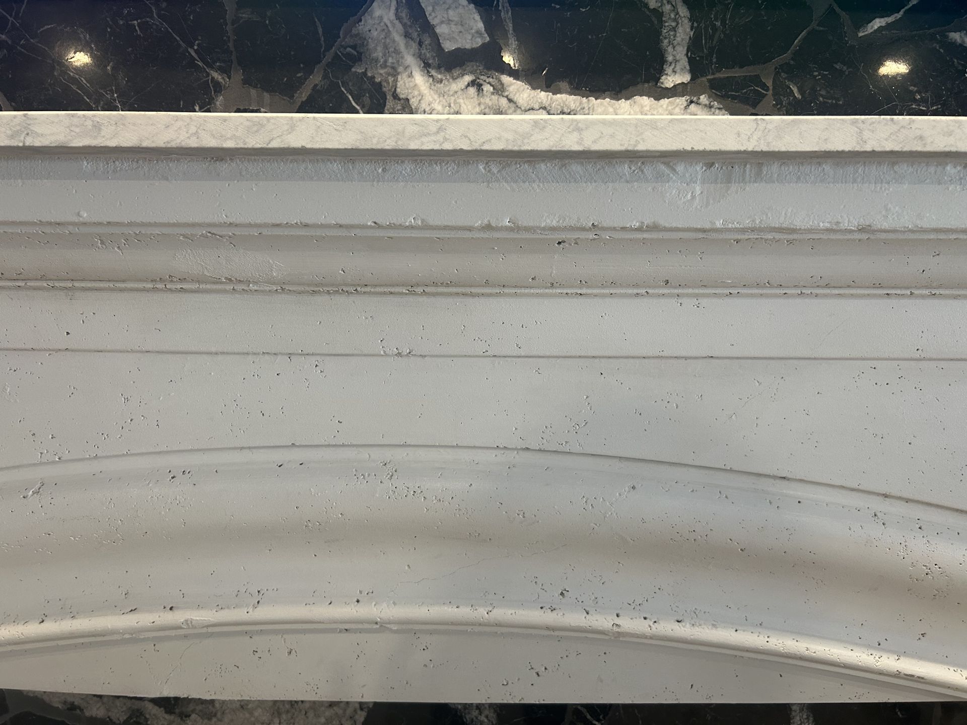 Custom Travertine fire place mantle