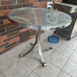 Heavy Metal Glass Table (sits 4) 