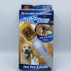 Pedi Paws Pet Nail and Claw Trimmer USED in box pedipaws Quiet Traps Flings 