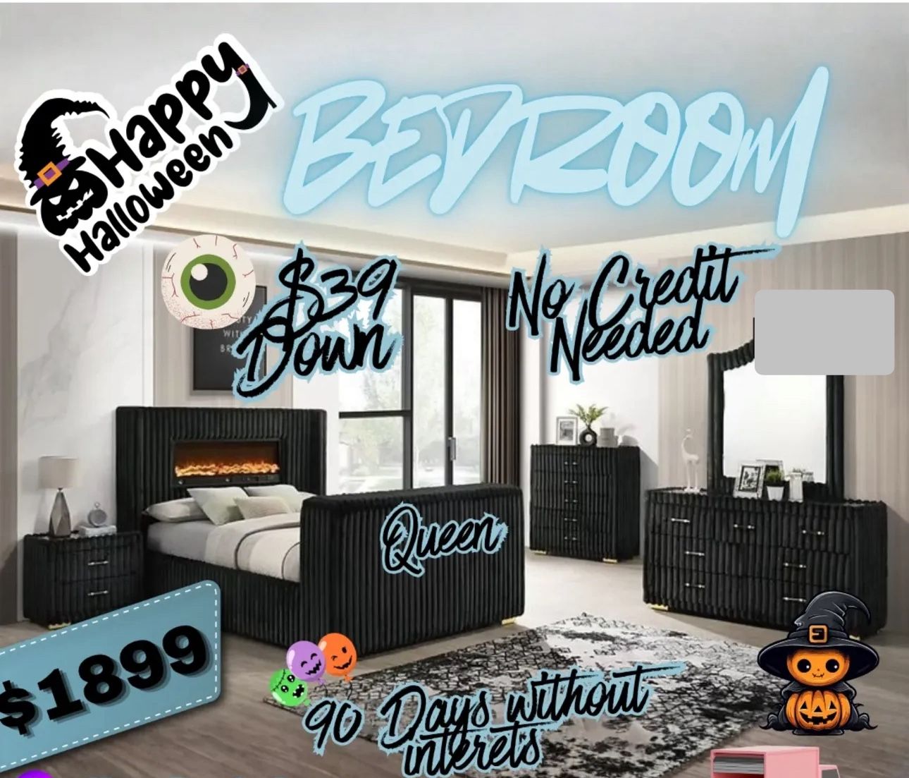 NEW ONLINE LUXURY BEDROOM FURNITURE SET - SPECIAL FINANCING BED MATTRESS AND MORE