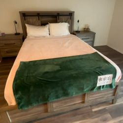 Bed Frame, Two Night Stands And Dresser 