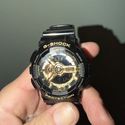 Gold & Black G Shock Watch