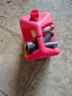 Red Plastic Gas Can with Spout