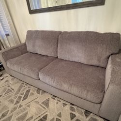LIKE NEW!!! Queen Sofa Sleeper Couch - Grey Chenille Fabric