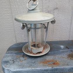 Vintage Bird Feeder With Glass