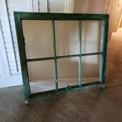 Vintage Green Mirrored Window