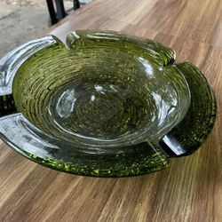 Vintage Handmade Three Level Ashtray Wooden Heart Shaped Table 