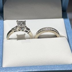 💍 GIA Certified 1.26ct Princess Cut Diamond Bridal Set – F / VS1