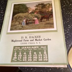 1910 Unused  Advertising Calander 