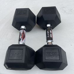 CAP Barbell, 25lb Rubber Hex Dumbbell, Single