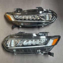 Pair 2018-2021 Honda Accord W/LED DRL Headlights Assembly Headlamps driver passenger Side