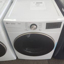 7.4 Cu.Ft. Vented SMART Stackable Electric Dryer in White with TurboSteam and SensorDry Technology