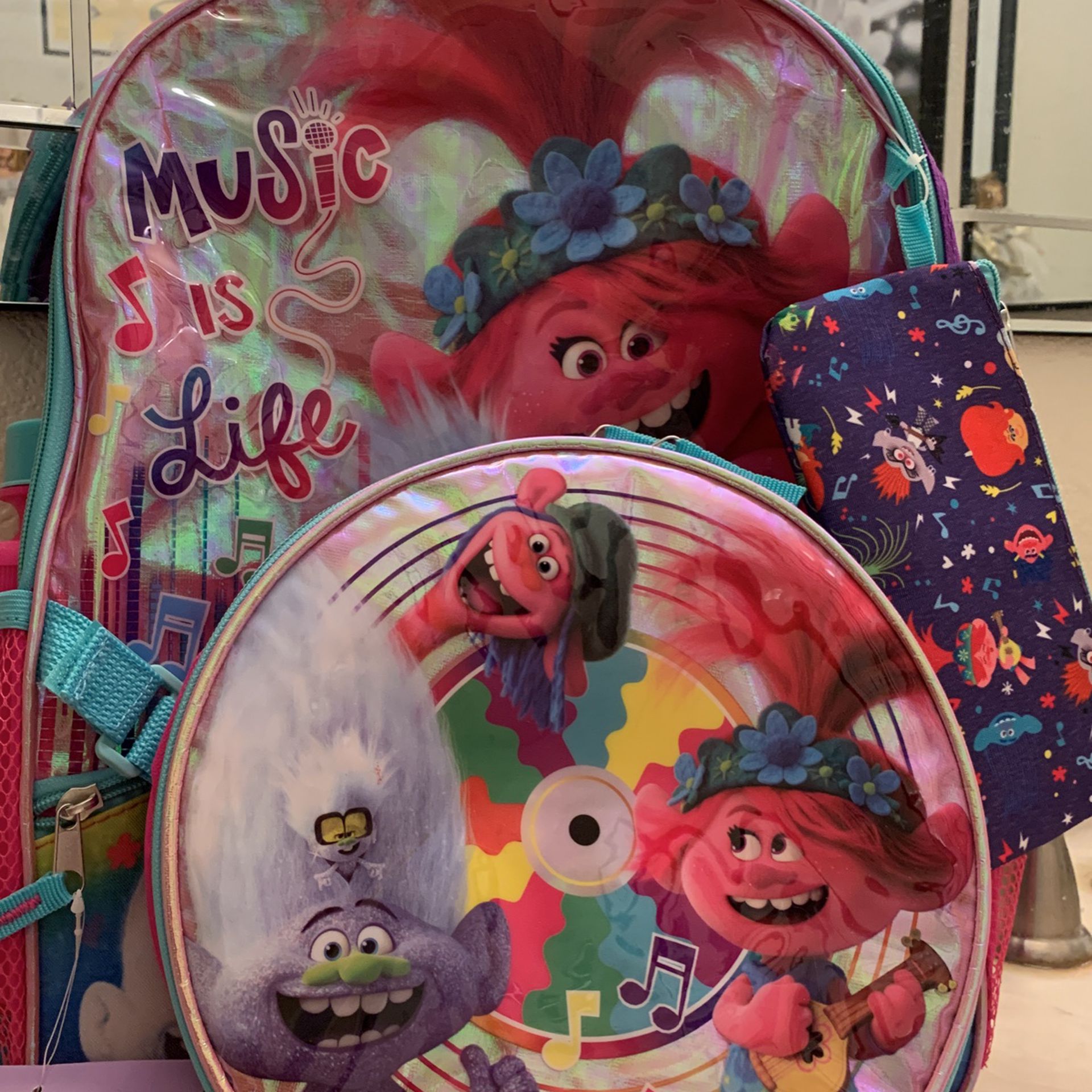 TROLL MUSIC  IS LIFE 5 PIECE BACKPACK