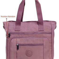 Luxury Commuter Nylon Canvas Bag, Large Capacity Multi-Pocket Handbag Shoulder Bag, Urban Elite Business Tote Bag（pink）