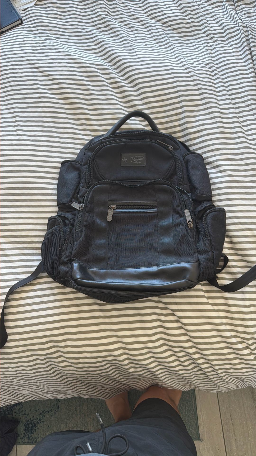 Original Penguin Black Odell travel bag Back Pack