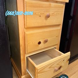 Three Drawer Nightstand Natural Pinewood Chest Cajonera Comoda Nueva 
