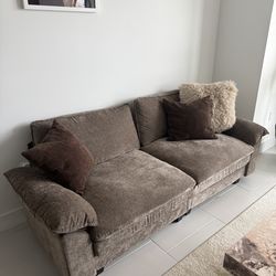 Brown Loveseat Sofa Couch