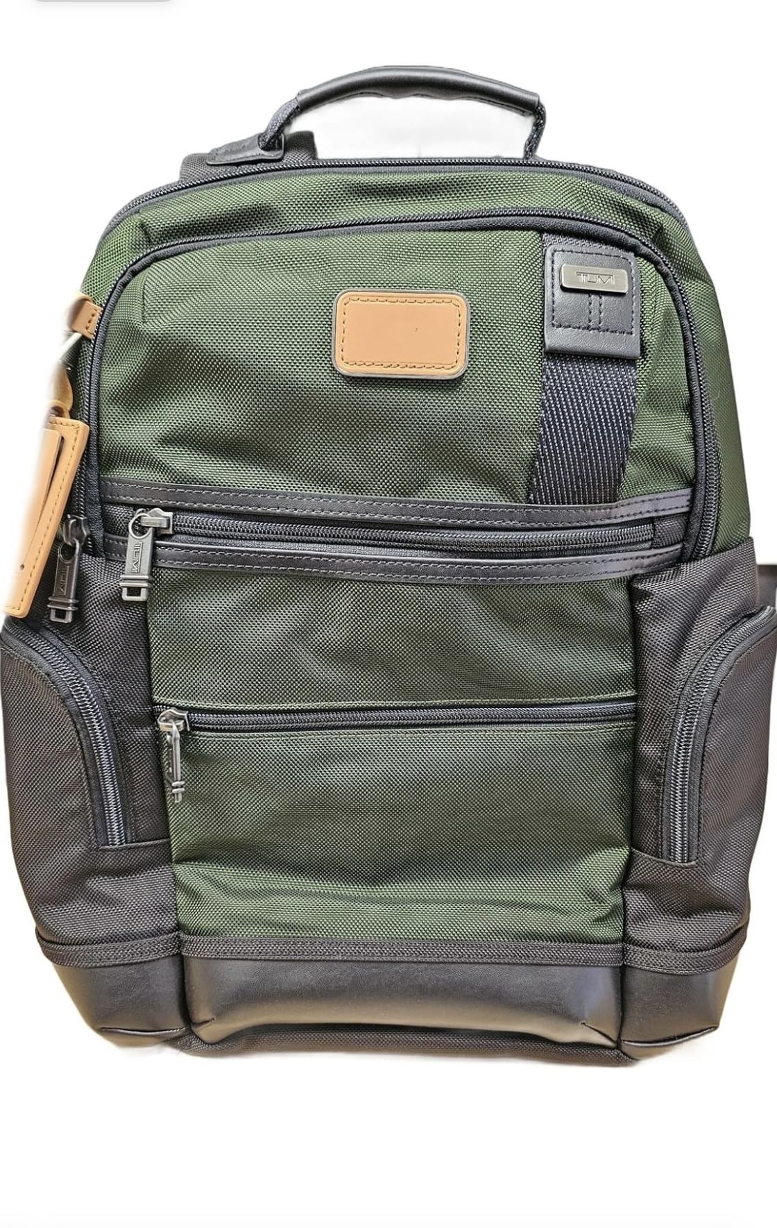 TUMI 111790 Parrish Black/Green With Gunmetal Hardware Multi Compartment Backpack