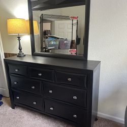 Vintage 7 Drawer Dresser With Mirror 