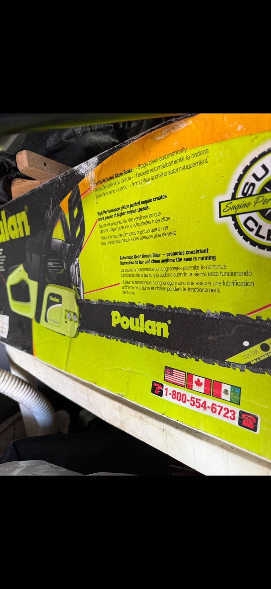 poulan 14 inch gas chain saw. never used. new.