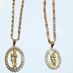 San Judas Gold Plated Necklace