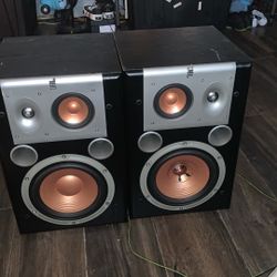  JBL S38 Studio Series bookshelf speakers.