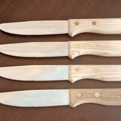 Imperial Jumbo Stainless Steak Knives. Set 4. Round Tip. Steak Knives. 10 in Long