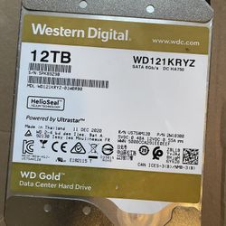 Western Digital Gold 12TB 7.2K SATA 6Gb/s 256MB 3.5'' Internal HDD WD121KRYZ
