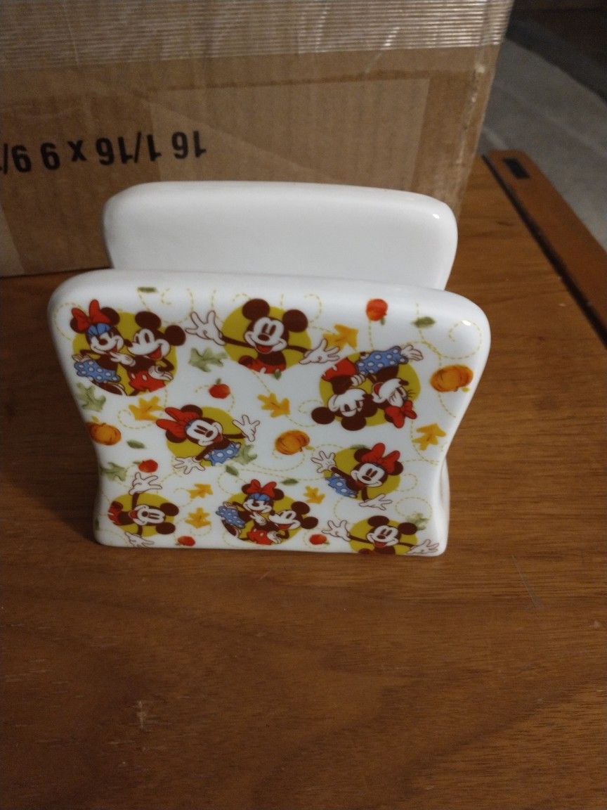 Disney Mickey and Minnie mouse porcelain napkin holder