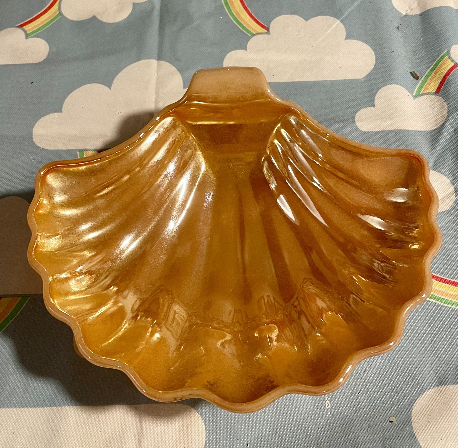 Iridescent Orange Shell Dish