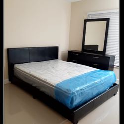 New QUEEN bed frame - With Dresser and Mirror ... Mattress Sold Separately