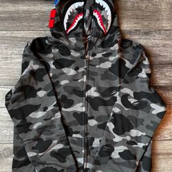 Grey Bape Zip up hoodie