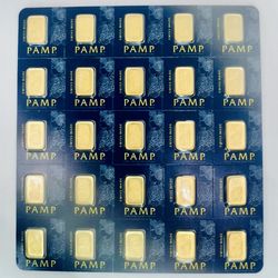 25x1 g Pamp Suisse .999 Fine Gold