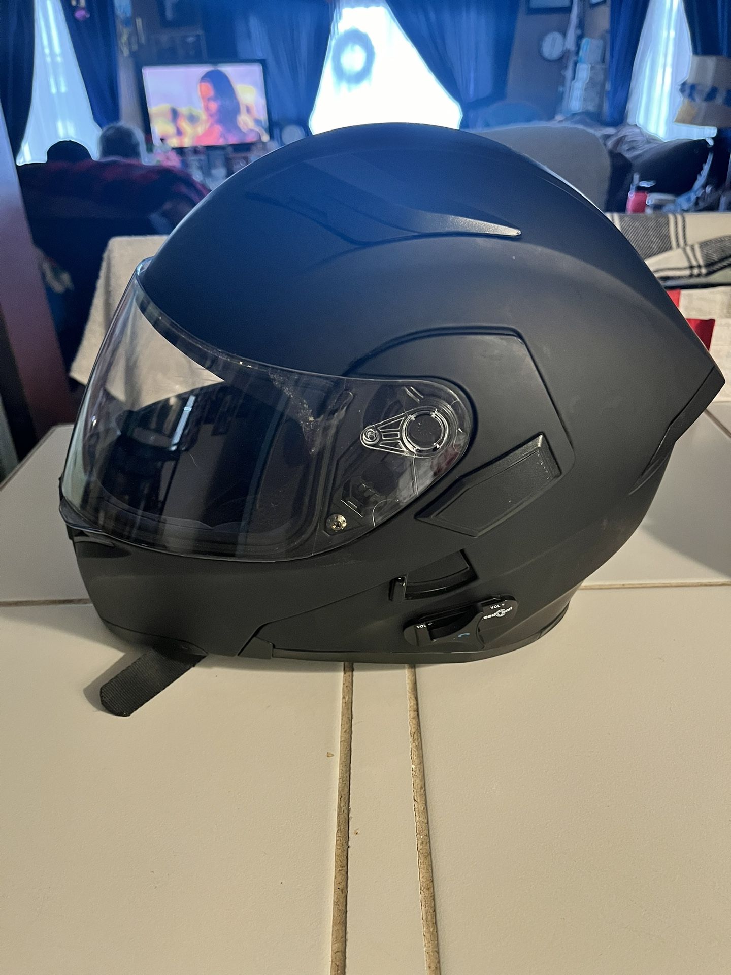 Size L |ILM Bluetooth Integrated Modular Flip up Full Face Motorcycle Helmet Sun Shield Mp3 Intercom Model 953/953 PRO