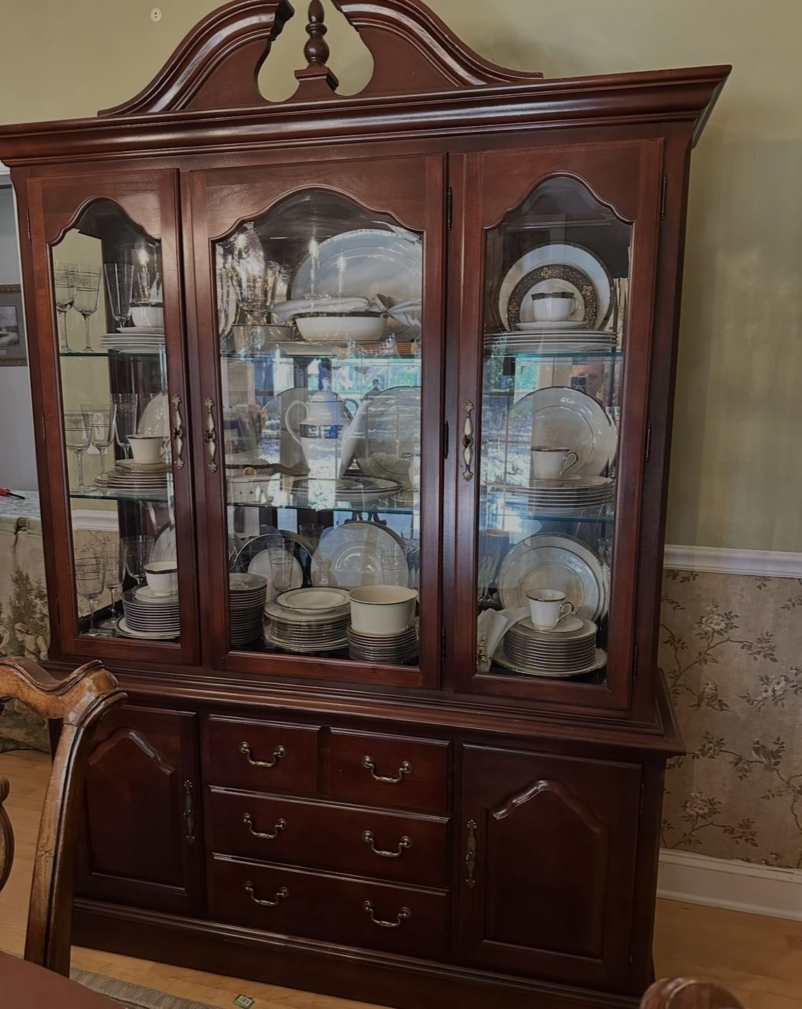 China Cabinet - Cherry Wood - Very Nice