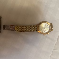 Vtg Seiko Kinetic Watch Women Gold 3M22-0828