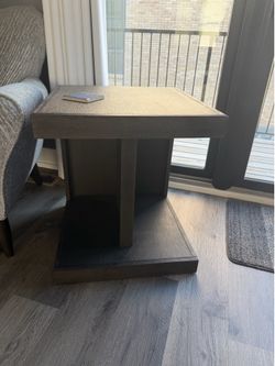 Awesome grey/brown solid wood end table