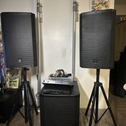 Dj sound system 2 ev 15inch 1 subwoofer 18inch 2 stand 3 power cord and cable firm on price no offer