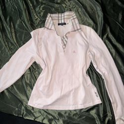 Baby Pink Burberry Preppy Long Sleeve