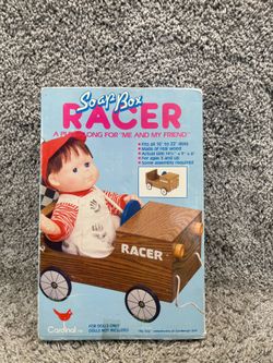 VINTAGE Cardinal Soap Box Racer Wood Pull along For Dolls Collectible